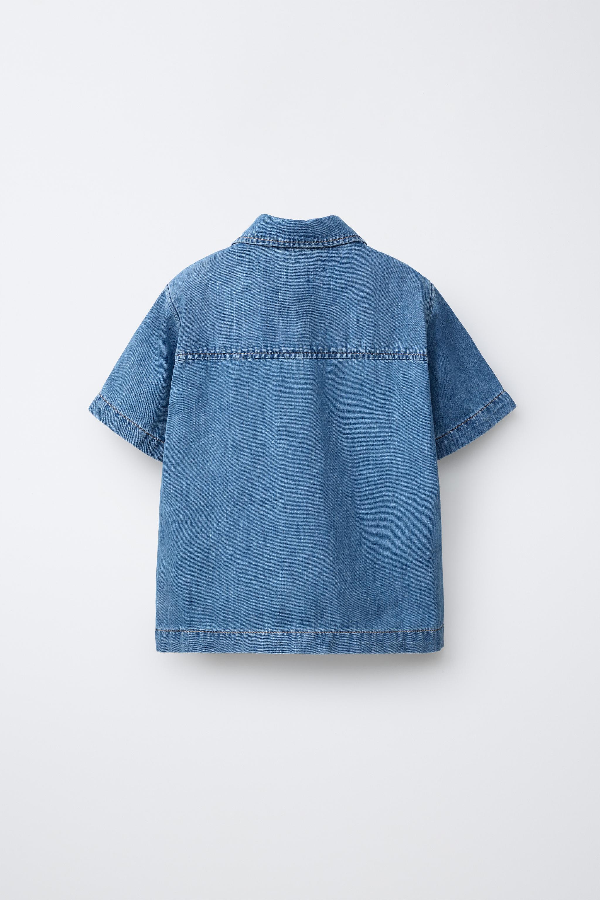 COTTON LINEN BLEND DENIM SHIRT